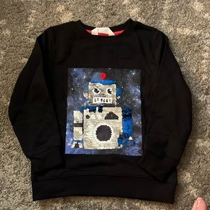 Robot sequins sweater for boys.